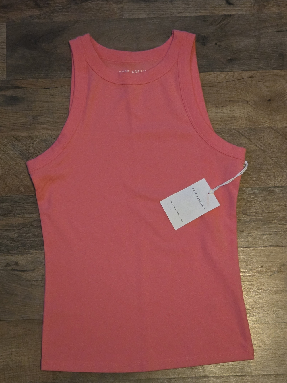 Free Assembly Women's Cutaway Racerback Tank Top Coral NWT